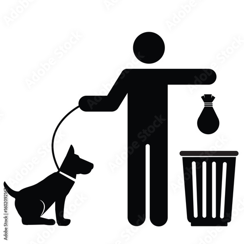 Clean up after your dog vector sign isolated on white background. vector