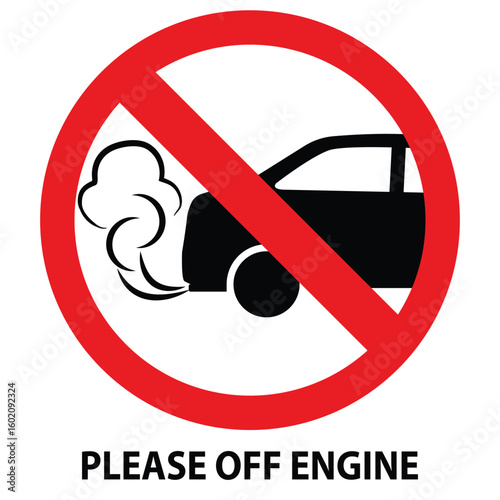 Please Switch Off Engine Icon Symbol . vector icon