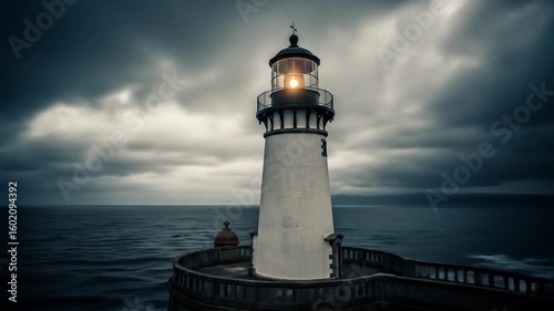 Wallpaper Mural Lighthouse Shining Bright in Stormy Seas Torontodigital.ca
