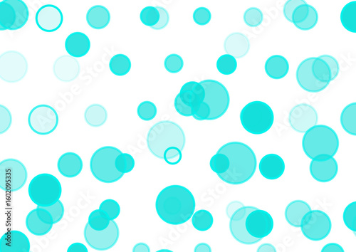 A cluster of blue circles in varying shades, showcasing a vibrant and colorful pattern reminiscent of wrapping paper. The circles are set against a blurred background that enhances the aqua