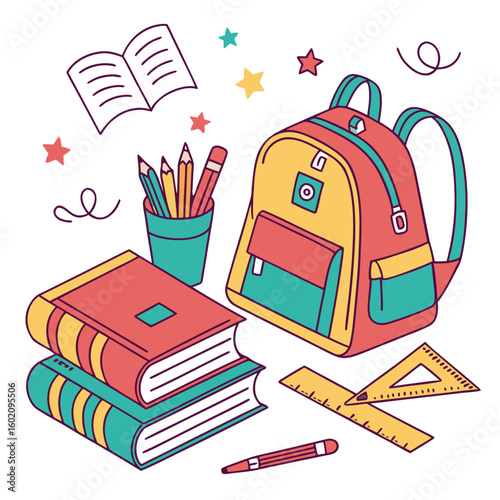 Back to school supplies illustration