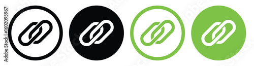 Chain Link Icon Set – Vector Symbols of Connection, Unity, and Strength, Vector , illustration.   
