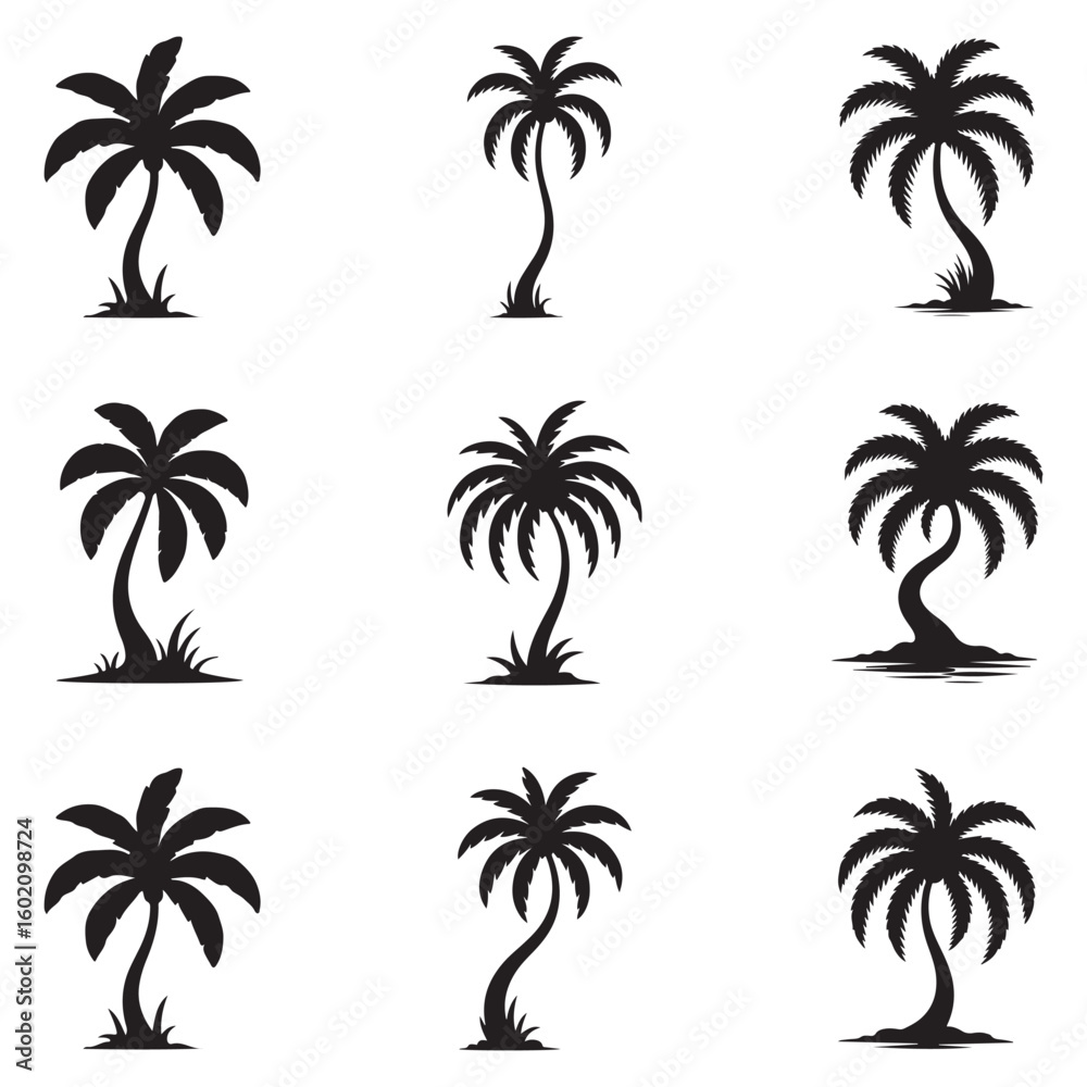 Naklejka premium Elegant Black Tree Silhouette Vector on Clean White Background – Perfect for Eco Branding, Organic Packaging, T-Shirts, and Nature-Inspired Commercial Designs . Thank You .