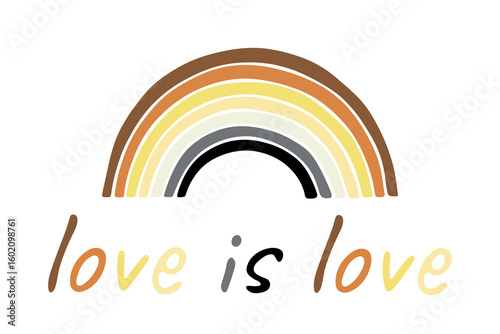 Colorful rainbow shape Bear brotherhood pride flag Happy pride day LGBTQIA community Pride Month Vector hand drawn doodle for posters, stickers, logo, cards