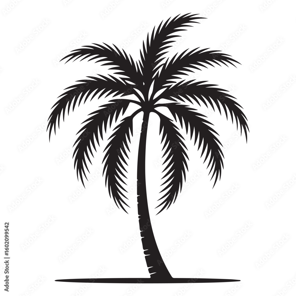 Fototapeta premium Elegant Black Tree Silhouette Vector on Clean White Background – Perfect for Eco Branding, Organic Packaging, T-Shirts, and Nature-Inspired Commercial Designs . Thank You .