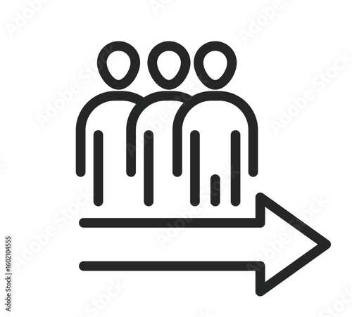Vector illustration of a person walking to the right icon