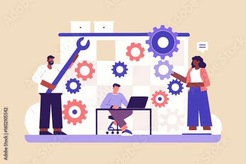 Teamwork project planning collaboration schedule efficiency gear technology business productivity meetings management