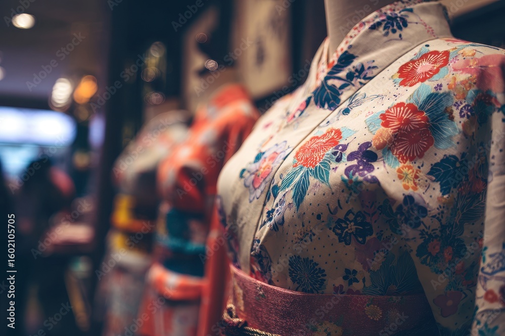 Obraz premium Zoom in on a Japanese garment in a store