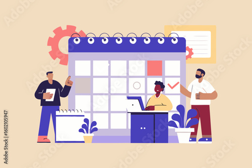 Team collaboration business event scheduling project management planning efficiency goals meeting deadlines calendar