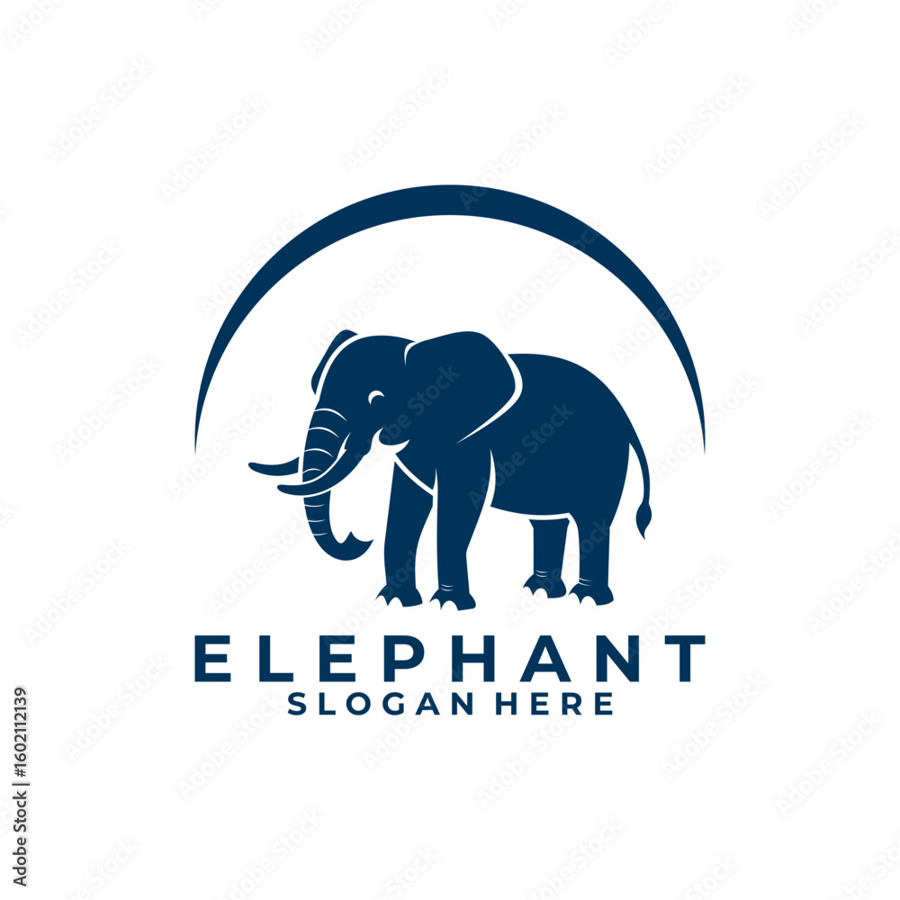 Fototapeta premium Elephant animal logo design vector template