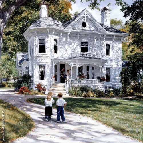Victorian Home, Children Approaching