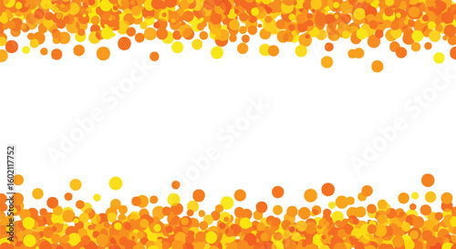 Orange and yellow confetti background for celebration party and festive event decoration element design
