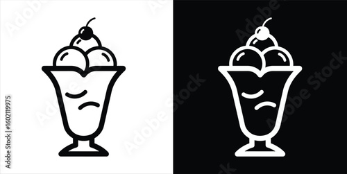 Ice Cream Sundae Delicious Dessert Icon Design