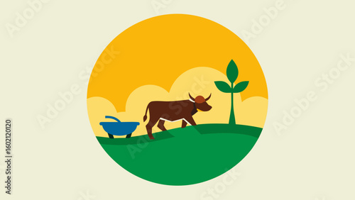 indian farmer plowing field