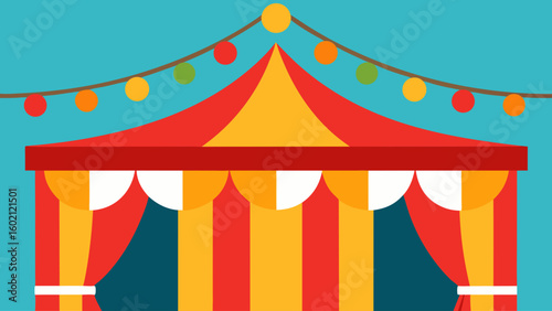 carnival stage circus tent curtains lights