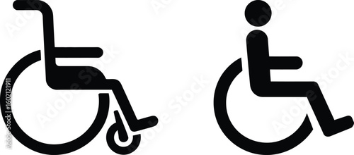 Wheelchair Accessibility Icons, Disability Symbol Set, Handicapped Access Signs, Mobility Aid Graphics
