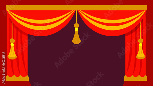 opulent red velvet stage curtain luxurious theater backdrop