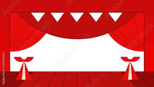 theater stage with red curtains dramatic performance scene