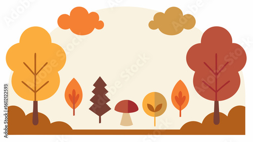 forest clearing autumn leaves acorns