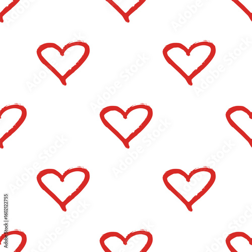 Seamless pattern with hand drawn heart doodle for decorative print, wrapping paper, greeting cards and fabric