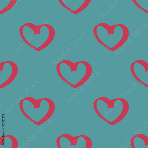 Seamless pattern with hand drawn heart doodle for decorative print, wrapping paper, greeting cards and fabric