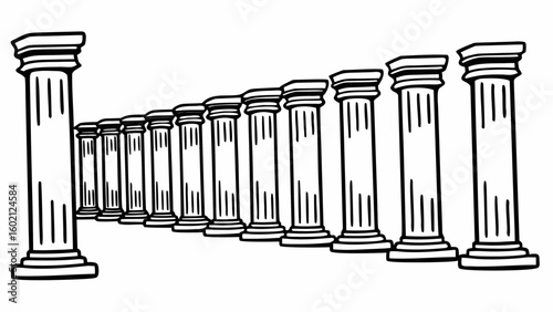 Classic Stone Columns in a Row Timeless Architectural Design