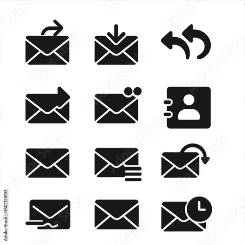 Email signature all scheduling reply vector receiving forward collection icon sending