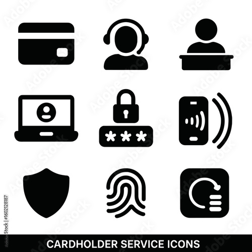 Lock secure login laptop payment vector cardholder credit transaction set shield icon