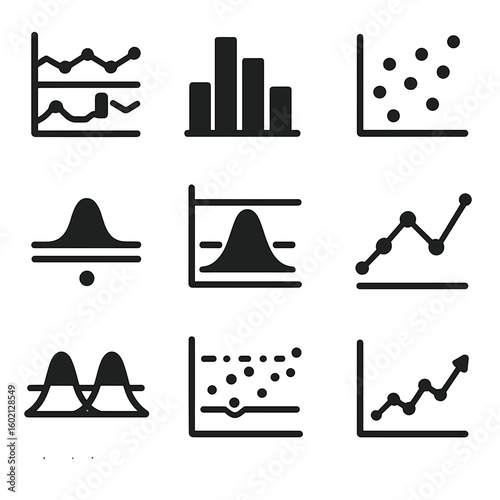 Process capability trend standard scatter vector statistical icon control chart icons line