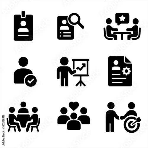 File meeting feedback discussion review icons goal hr interview vector employee icon