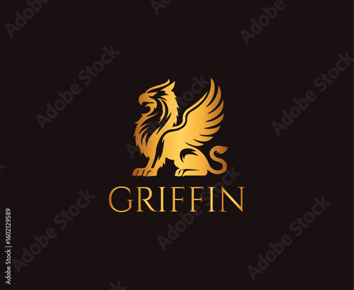 Majestic Golden Griffin Logo - Regal and Mythical

