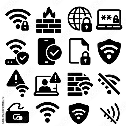 Symbol security login wi connection icon vector access fi shielded phishing alert