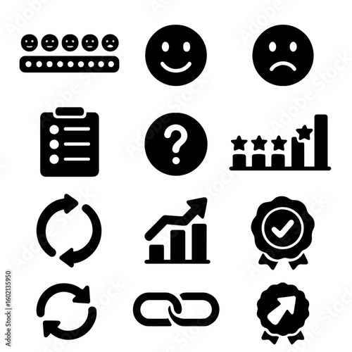 Vector score rating nps passive empathy icons detractor badge graph icon promoter