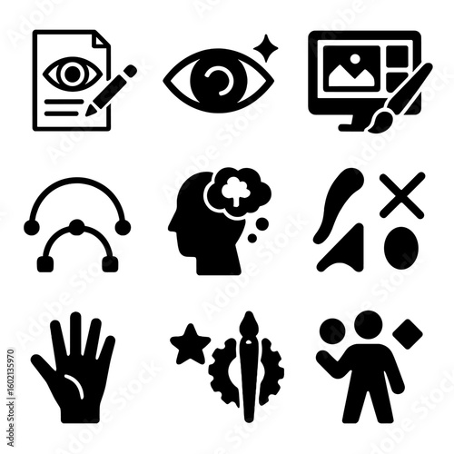 Vision combination conceptual creative arc icon icons symbol brush vector story artistic