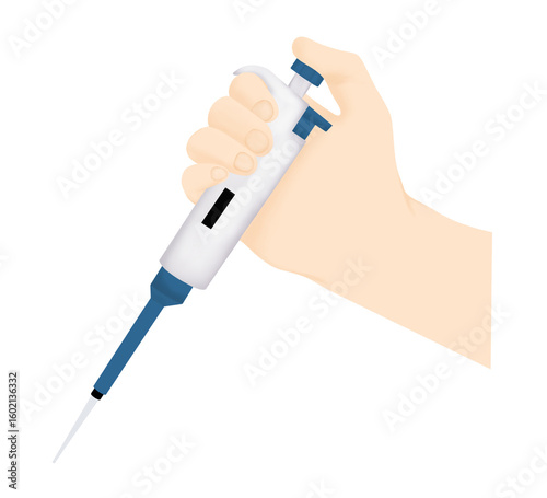 Hand holding Micropipette for laboratory design