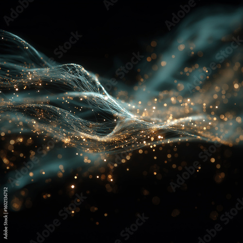 Time represented as glowing threads unraveling into space