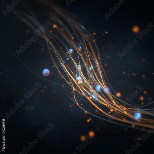 Time represented as glowing threads unraveling into space