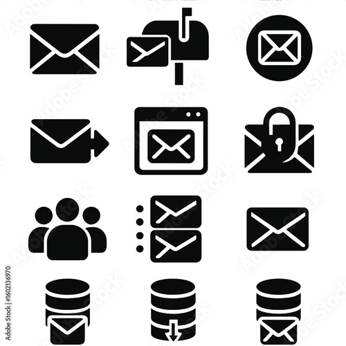 Filter set list smtp icons vector group icon email forwarding contact webmail