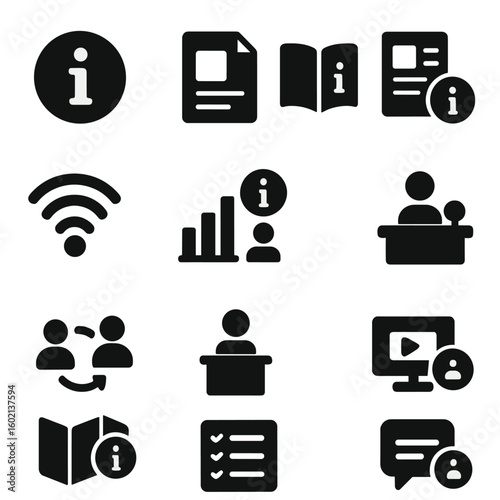 Information grid article icon feedback base info desk vector communication infographic guide