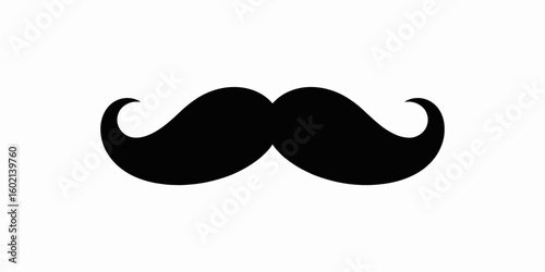 Mustache Icon: An elegant, black-colored mustache icon, representing a classic symbol of style and masculinity in graphic design