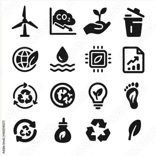 Renewable graph technology environmental reduction badge climate progress icon saving icons vector