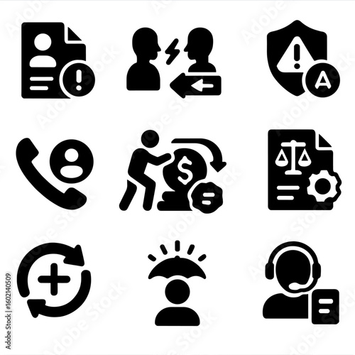 Icon debt support loan alert icons fraud badge vector repair call dispute