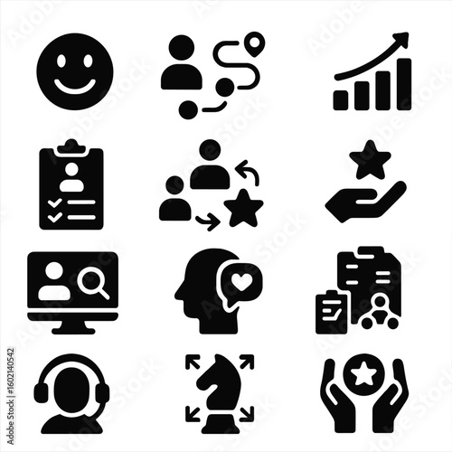 Customer user interaction icon cx chart vector voice engagement icons experience