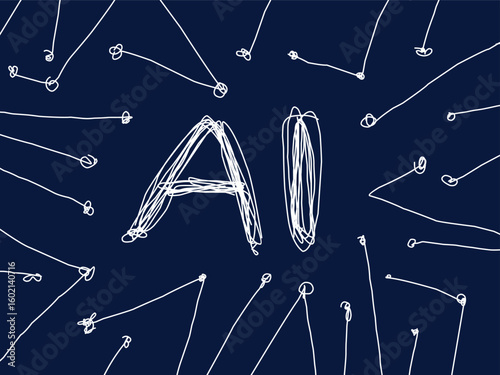 Artificial intelligence  sketch outline background. eps