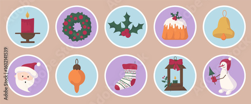 Festive Christmas Stickers: Santa, Snowman and Ornament