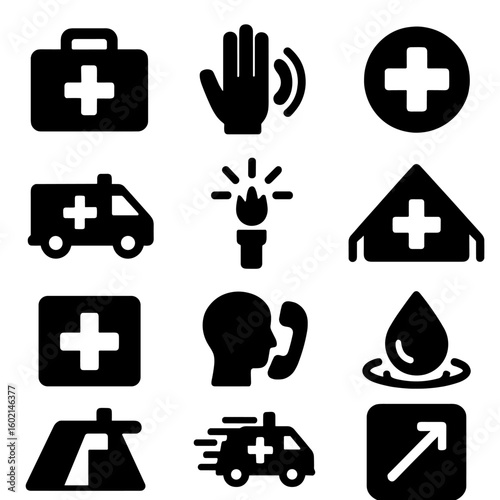 Vector emer hotline signal help icon sos water dispatch urgent supply