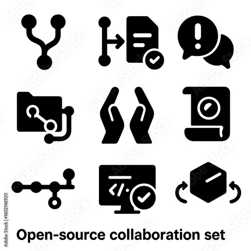 Package source project license code hands open vector commit icon shared repo
