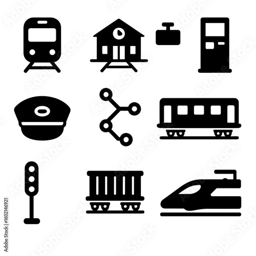 Ticket vector transport machine icon icons map rail route railway signal train
