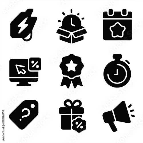 Icon promotion event deal limited sale flash special vector offer exclusive surprise