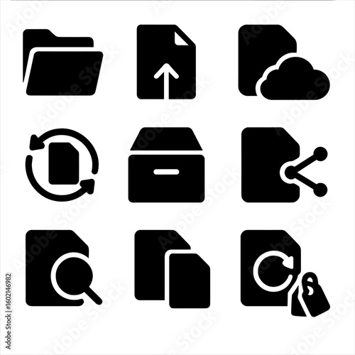 Locked management file icons folder history vector shared icon cloud document search